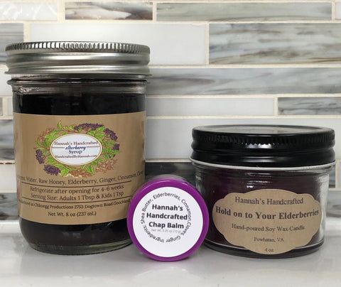 Half Pint, Chap Balm, Hold on to Your Elderberries soy wax candle